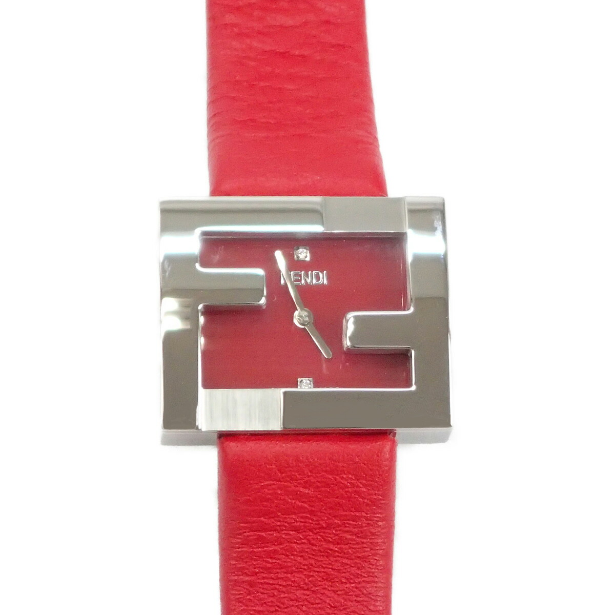 【中古】フェンディ FENDI フェンディマニア FOW850A2YAF0C0U 腕時計 ステンレススチール レザー クオーツ レッド文字盤 レディース【Aランク】