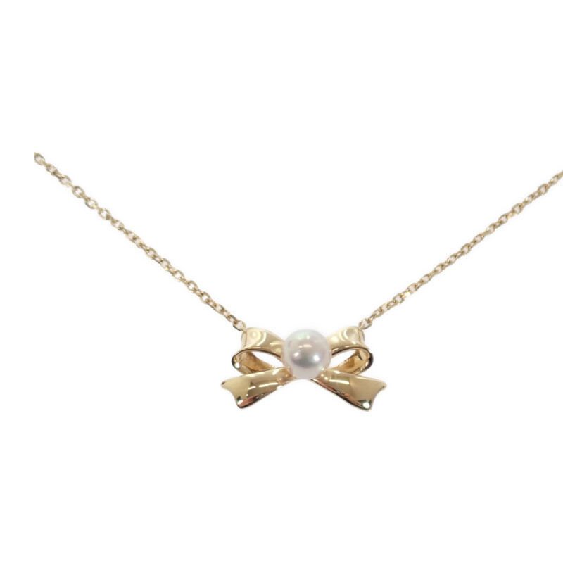 MIKIMOTO ペルリータ パールリボンモチーフ ネックレス シルバー MIKIMOTO ペルリータ パールリボンモチーフ ネックレス シルバー