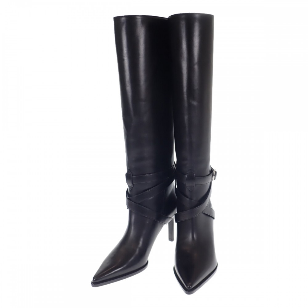 楽天市場】CELINE【セリーヌ】 フィービー 黒 レザー ロングブーツ36