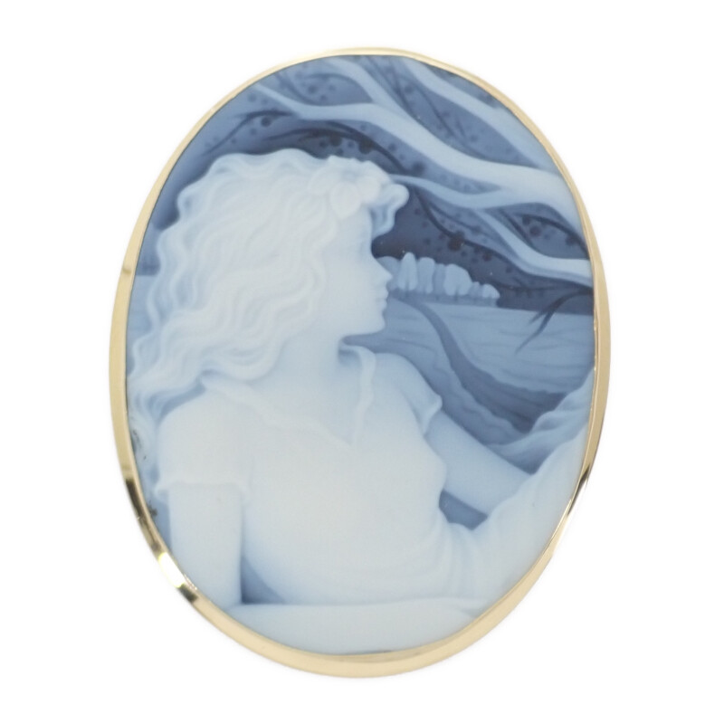 Ｋ１８メノウカメオ K18YG イエローゴールド メノウカメオ K18 カメオ 13.1g ブローチ