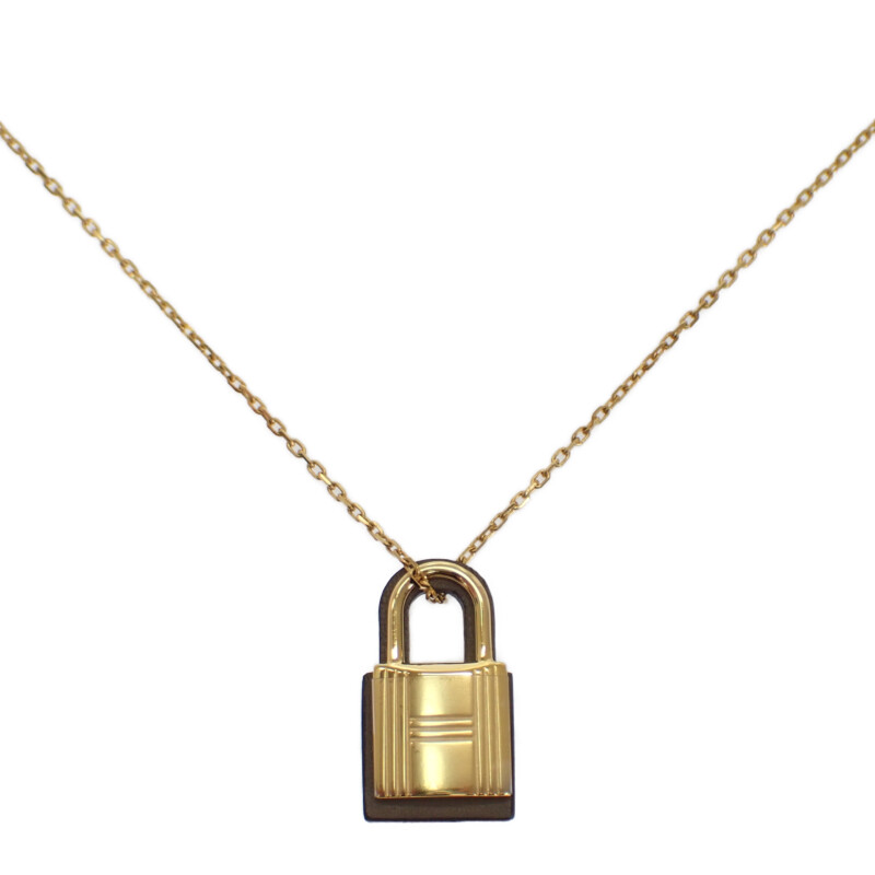 エルメス HERMES オーケリーPM ネックレス ヴォースイフト メタル ゴールド ブラウン レディース メンズ【中古】【Aランク】