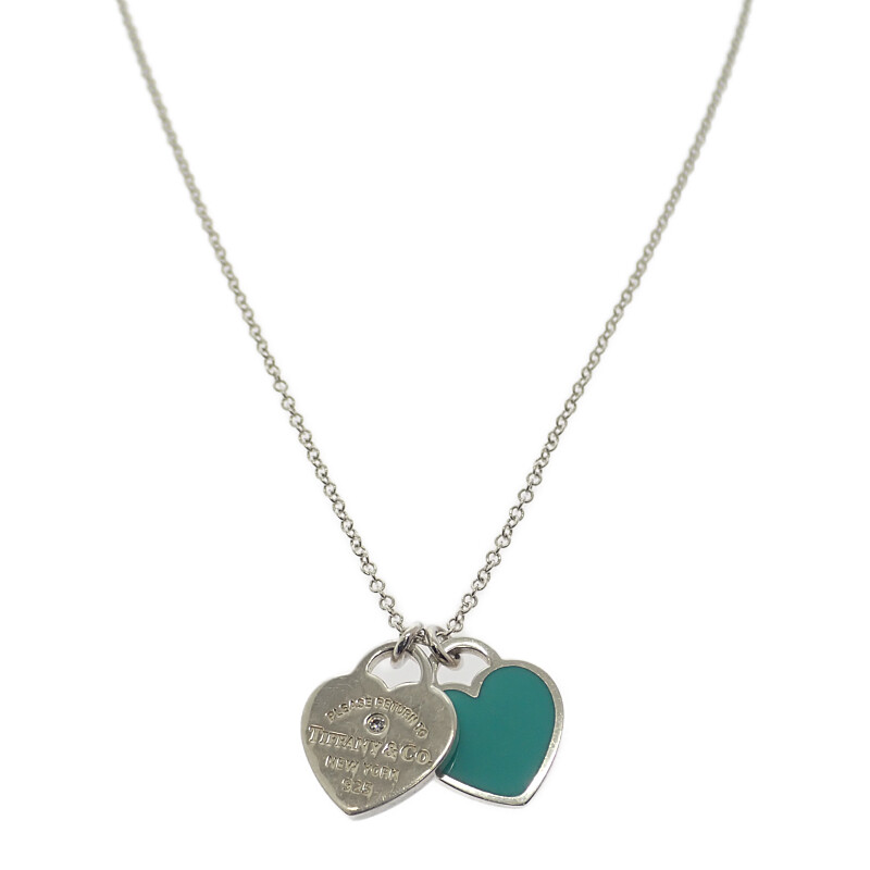 ティファニー TIFFANY&Co. ブルー ダブル ハート タグ リターントゥ スモール 70951541 ネックレス スターリングシルバー レディース 可愛い ギフト【中古】【Aランク】