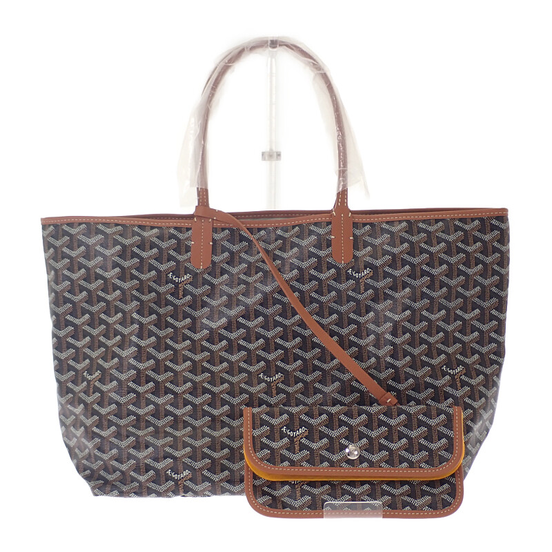 ゴヤール GOYARD サンルイ PM STLOUIPMLTY01CL03P トートバッグ カーフ ゴヤールディンキャンバス ナチュラル ブラック レディース メンズ【中古】【Sランク】
