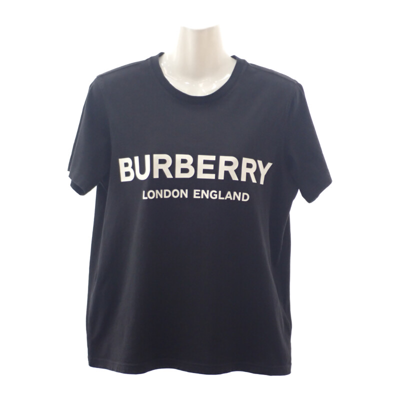 バーバリー BURBERRY ロゴ 8011651 半袖Ｔシャツ コットン ブラック M レディース 春夏 ファッション 衣類 可愛い【中古】【ABランク】