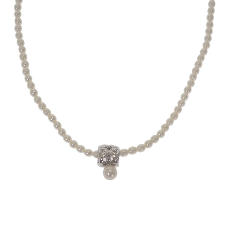 タサキ TASAKI ベビーパール ネックレス 真珠 シルバー ダイヤモンド0.01ct ペンダント 上品 フォーマル 結婚式 冠婚葬祭 ジュエリー ギフト レディース メンズ ユニセックス 【中古】【Aランク】