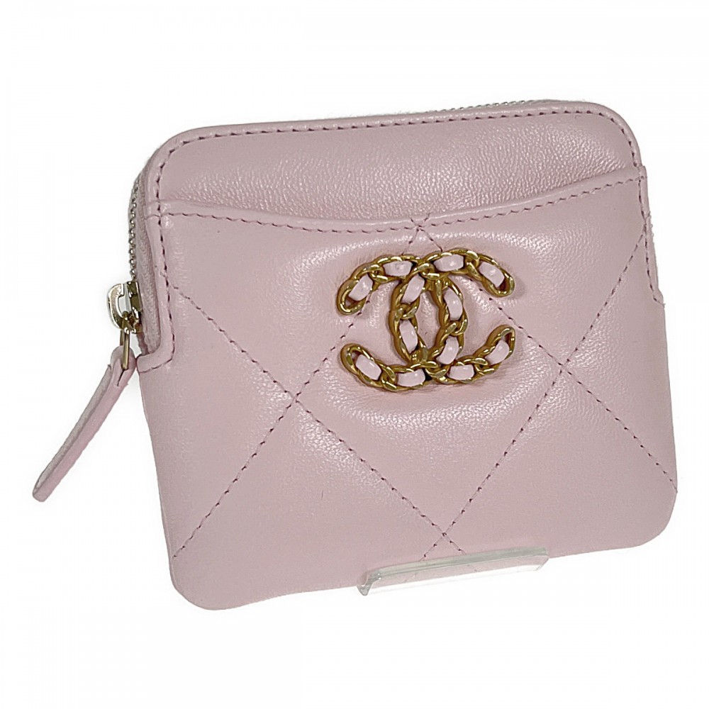 シャネル CHANEL シャネル19ジップコインパース AP2086 コインケース ラムスキン ピンク ゴールド金具 レディース【中古】【Aランク】
