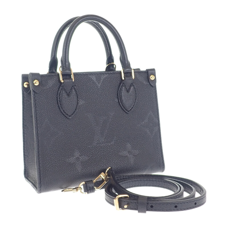 ルイヴィトン LOUIS VUITTON オンザゴーBB M46993 2WAYバッグ ハンドバッグ ショルダーバッグ モノグラムアンプラント ブラック レディース 人気 定番 ギフト【中古】【Aランク】