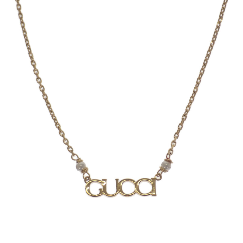グッチ GUCCI スクリプト 777037 I4620 8078 ネックレス メタル ゴールド レディース【中古】【Aランク】
