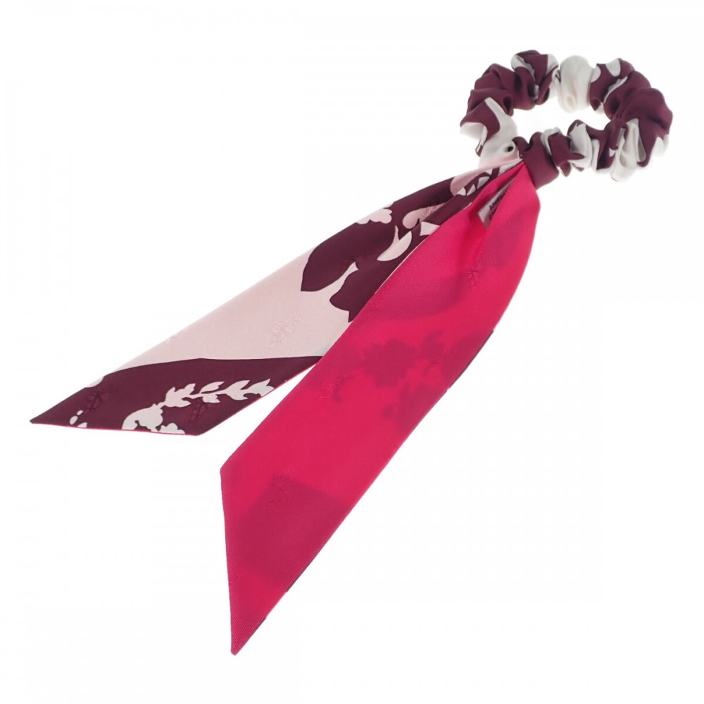 エルメス　シュシュ エルメスシュシュ ヘアアクセサリー ピンク/緑/黒 レディース シルク