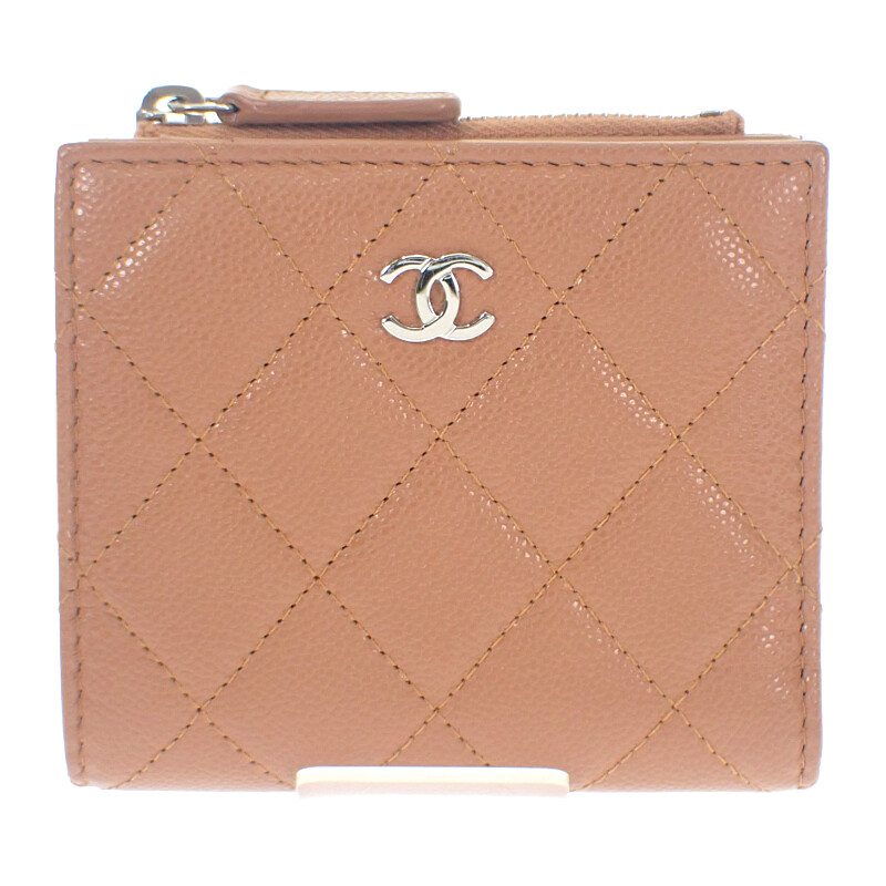 シャネル CHANEL クラシック スモールウォレット AP3388 コインケース グレインドカーフスキン キャメル シルバー金具 レディース 人気 プレゼント【中古】【Aランク】