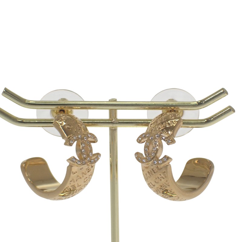 楽天市場】CHANEL シャネル フープ CC ハート ピアス シャンパン