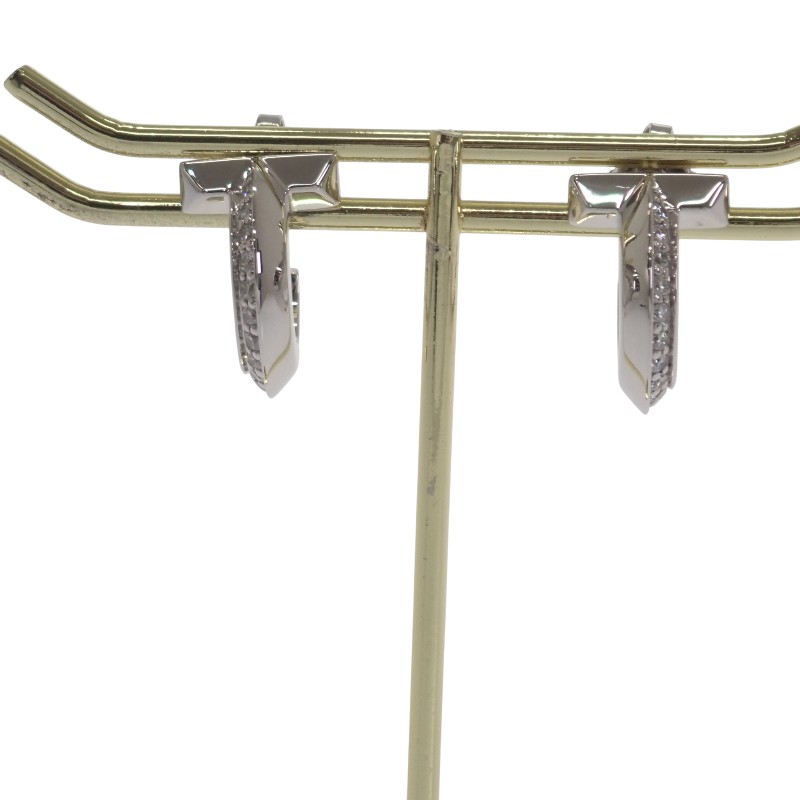 楽天市場】ティファニー ピアス K18PG ダイヤ0.40ct Tワン フープ