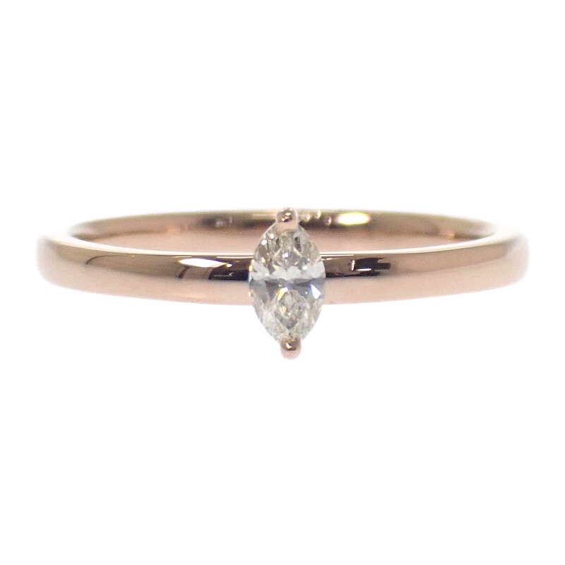 デザインジュエリー マーキス リング 12号 指輪 K18ピンクゴールド 18金 マーキスカット ダイヤモンド0.18ct ジュエリー 冠婚葬祭 フォーマル コレクション ギフト レディース 女性用【中古】【Aランク】