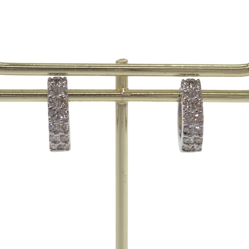 デザインジュエリー パヴェ フープ ピアス 美品 刻印あり Pt900プラチナ ダイヤモンド計0.30ct レディース 【中古】【Aランク】|ISEYA ONLINE 店