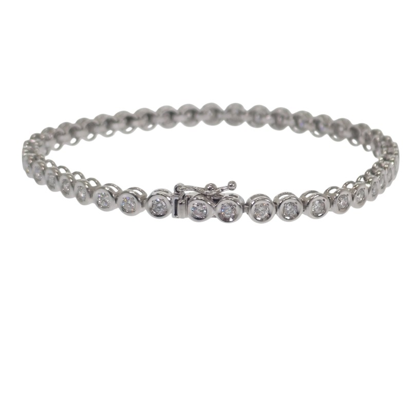 デザインジュエリー テニスブレス ブレスレット 美品 刻印あり 資産 Pt850プラチナ ダイヤモンド2.00ct メンズ レディース【中古】【Aランク】