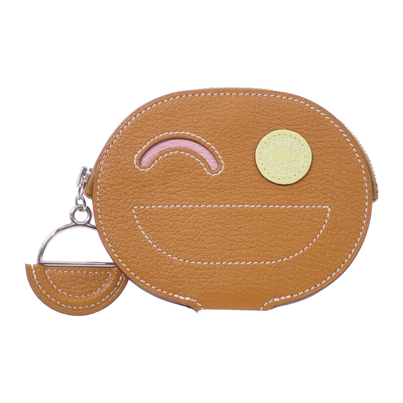 エルメス HERMES インザループウィンク コインケース H083153CJA Z刻印 レザー キャラメル モーブシルベストル ブラウン シルバー金具 小銭入れ カードケース レディース ユニセックス【中古】【Aランク】