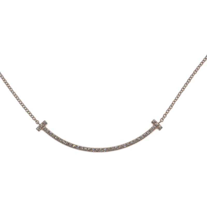 ティファニー TIFFANY&Co. スマイルペンダント 63058815 ネックレス 18金 K18PG ピンクゴールド ダイヤモンド レディース【中古】【Aランク】