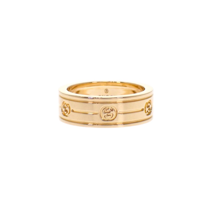 グッチ GUCCI インターロッキングG 11号 リング 美品 18金 K18イエローゴールド レディース【中古】【Aランク】
