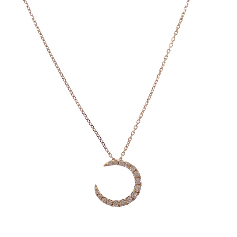 スタージュエリー STAR JEWELRY ムーン ネックレス K18イエローゴールド 18金 ダイヤモンド0.10ct 月モチーフ 上品 ギフト プレゼント レディース【中古】【Aランク】