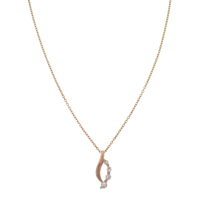 スタージュエリー STAR JEWELRY ダイヤモンドネックレス K18ピンクゴールド ダイヤモンド0.08ct 18金 上品 美品 フォーマル パーティー ギフト ジュエリー レディース【中古】【Aランク】