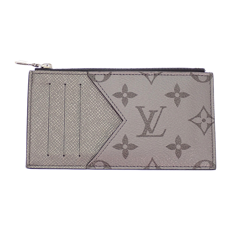 ルイヴィトン LOUIS VUITTON コインカード・ホルダー M30839 カードケース 小銭入れ タイガラマ グレー シルバー金具 メンズ キャッシュレス【中古】【ABランク】