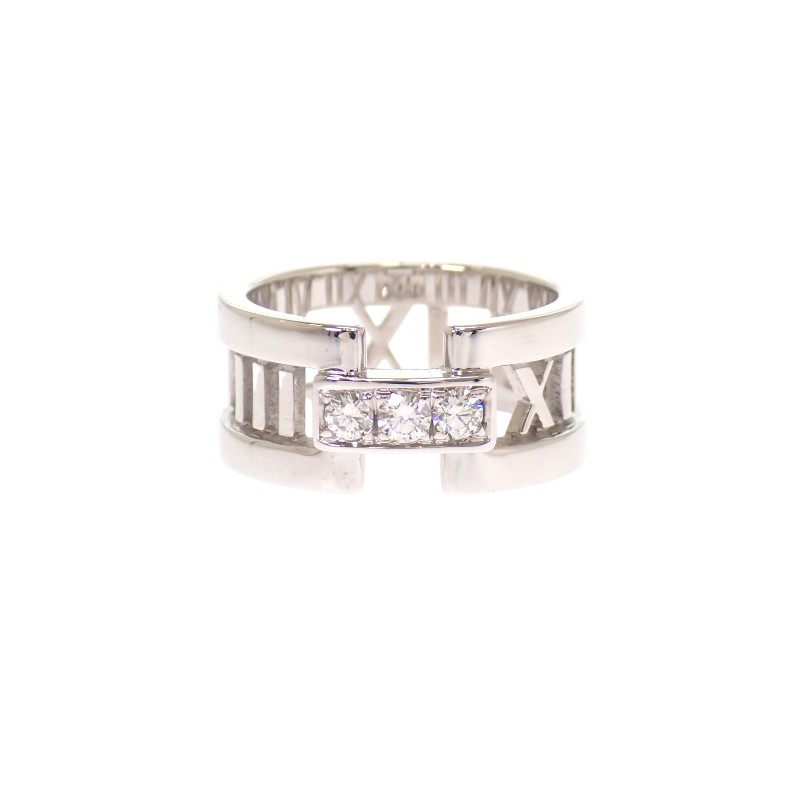 ティファニー TIFFANY&Co. アトラス オープン リング 指輪 K18ホワイトゴールド 18金 レディース ジュエリー アクセサリー 2003年製【中古】【Aランク】