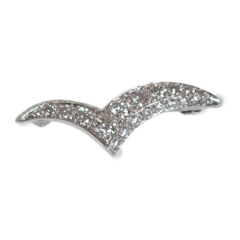ティファニー TIFFANY&Co. シーガル パヴェ カモメ ブローチ Pt850 プラチナ ダイヤモンド レディース アクセサリー 【中古】【Aランク】
