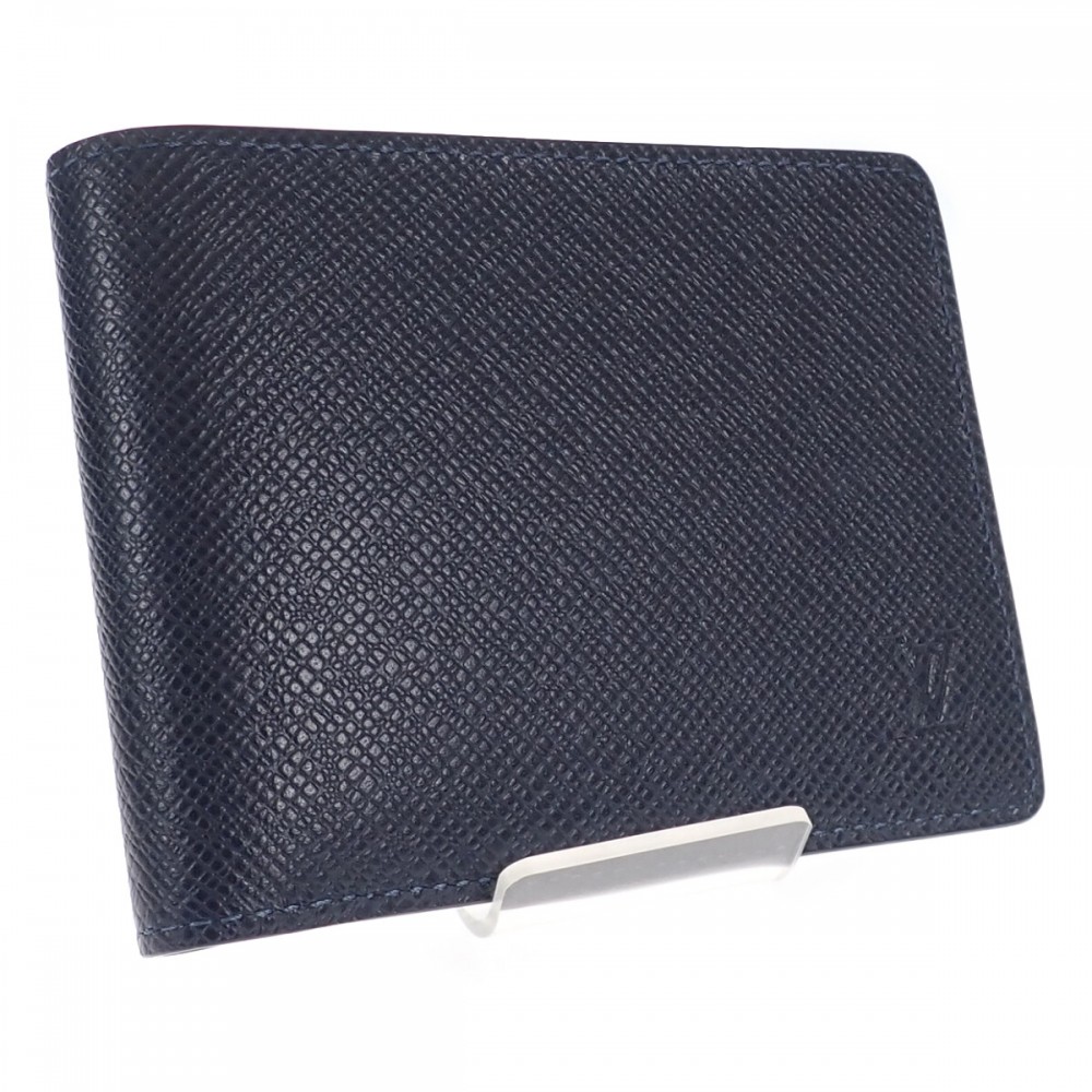 ルイヴィトン LOUIS VUITTON ポルトフォイユ・ミュルティプル M30530 二つ折り財布 タイガ ブルーマリーヌ メンズ【中古】【Aランク】