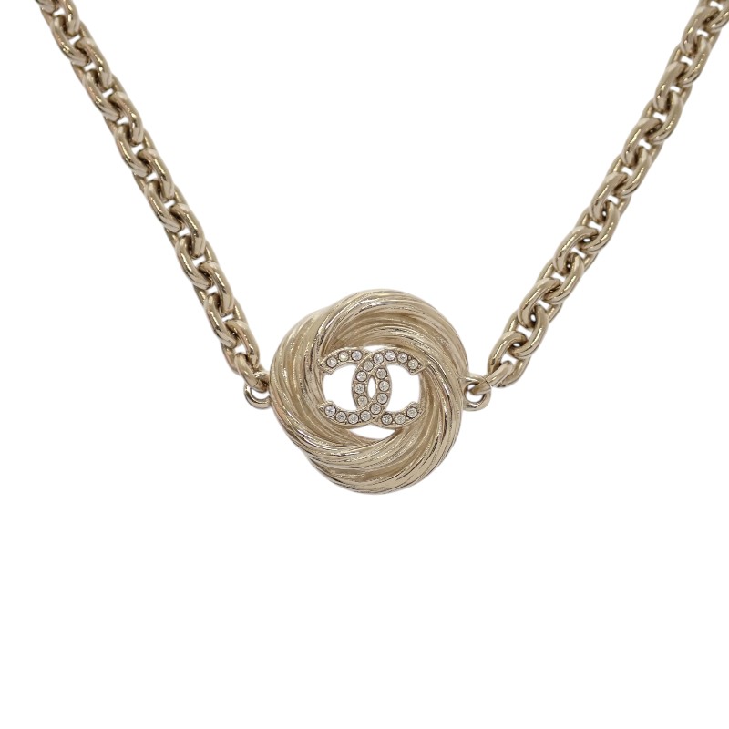 シャネル CHANEL CC ココマーク チェーン チョーカー ペンダント L25S ABF860B20552 ネックレス メタル ラインストーン ゴールド レディース 美品【中古】【Aランク】|ISEYA ONLINE 店
