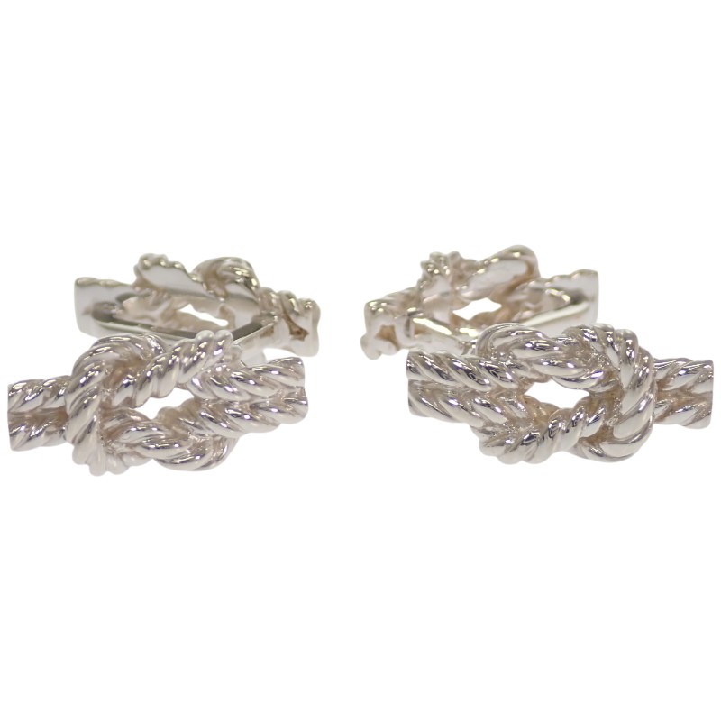 エルメス HERMES ロープ カフリンクス ヴィンテージ カフス シルバー925 Ag925 メンズ ファッション小物 ビジネス小物 スーツ 結婚式 希少 美品 ギフト【中古】【Aランク】|ISEYA ONLINE 店