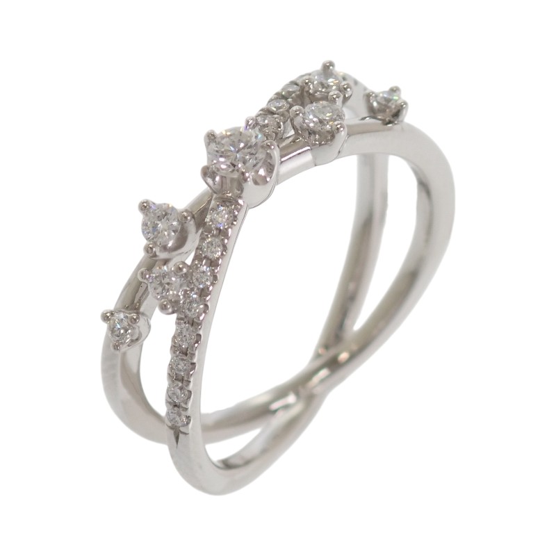 スタージュエリー STAR JEWELRY クロスライン 9号 リング 美品 刻印あり Pt950プラチナ ダイヤモンド レディース【中古】【Aランク】｜ISEYA ONLINE 店 68,750円