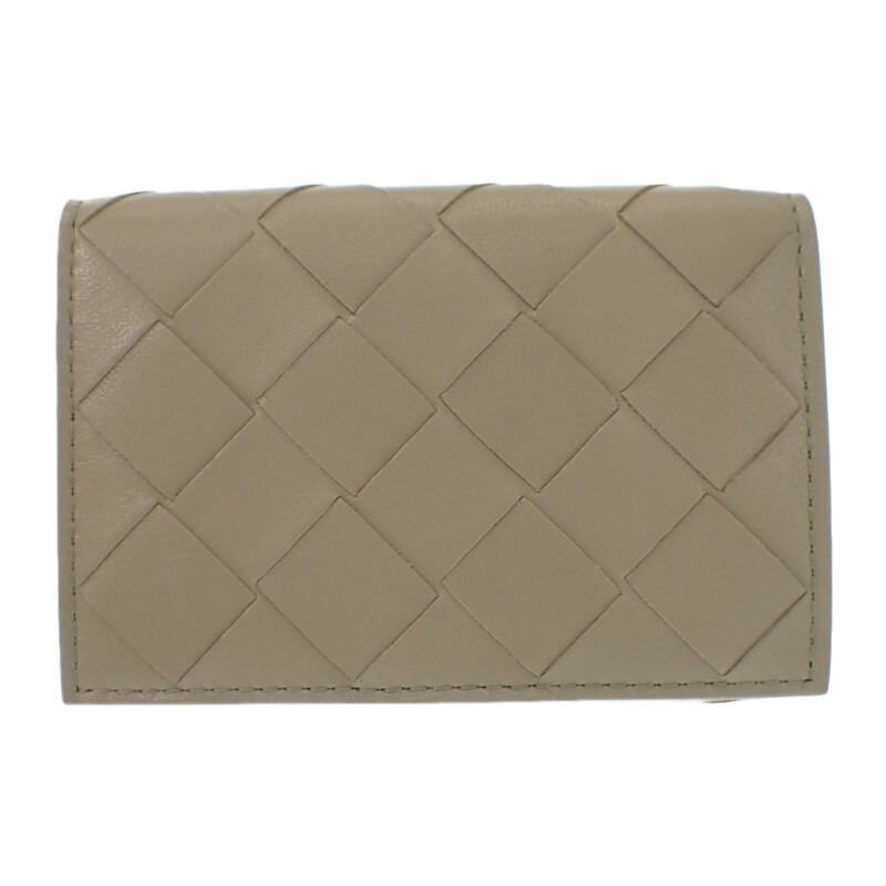 ボッテガヴェネタ BOTTEGA VENETA タイニー 三つ折りウォレット 751156VCPP68369 三つ折り財布 イントレチャート トラバーチン ニューセージ ゴールド金具 レディース メンズ【中古】【Aランク】｜ISEYA ONLINE 店