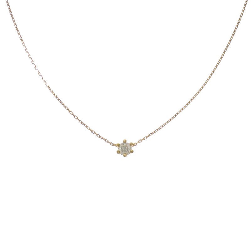 アーカー AHKAH エンブレイスダイヤモンド ネックレス AB1454010100 K18イエローゴールド ダイヤモンド0.13ct シンプル 18金 一粒ダイヤ 定番 フォーマル 記念日 ギフト ジュエリー レディース【中古】【Aランク】|ISEYA ONLINE 店