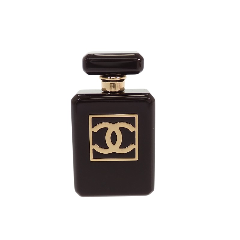 シャネル CHANEL パフュームボトルブローチ メタル レジン ブラック 黒 ゴールド 金色 レディース ココマーク 保存箱付き【中古】【Aランク】｜ISEYA ONLINE 店