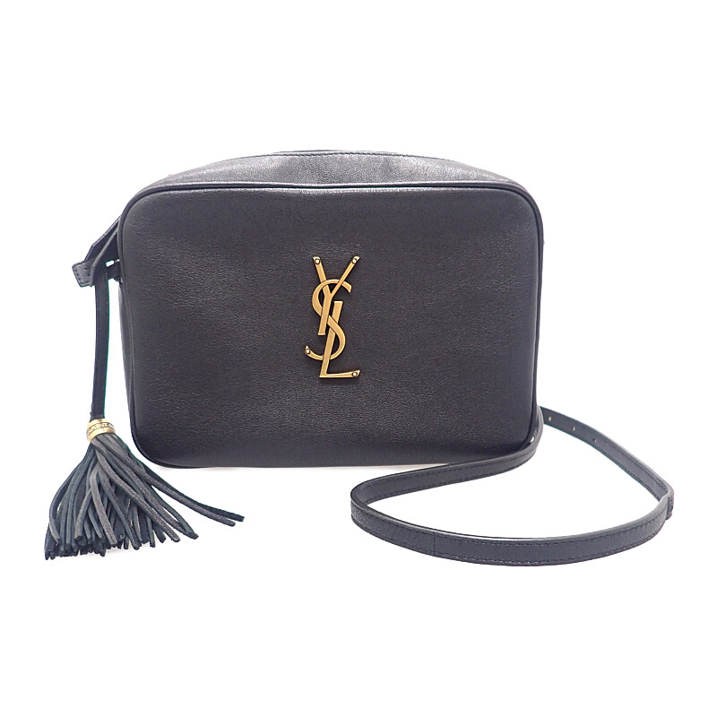 サンローラン SAINT LAURENT ルーカメラバッグ 612542 ショルダーバッグ カーフ ブラック ゴールド金具 レディース 人気 ロゴ【中古】【ABランク】｜ISEYA ONLINE 店