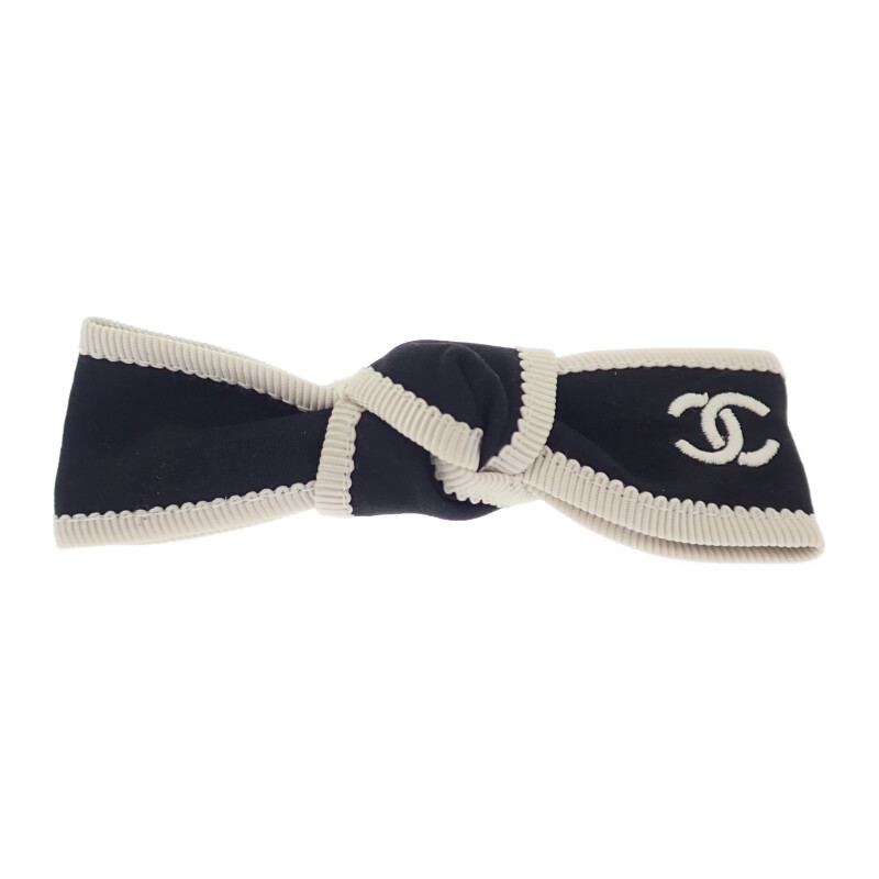 シャネル CHANEL ボウ AA9921 バレッタ シルク ブラック シルバー金具 レディース【中古】【Aランク】｜ISEYA ONLINE 店