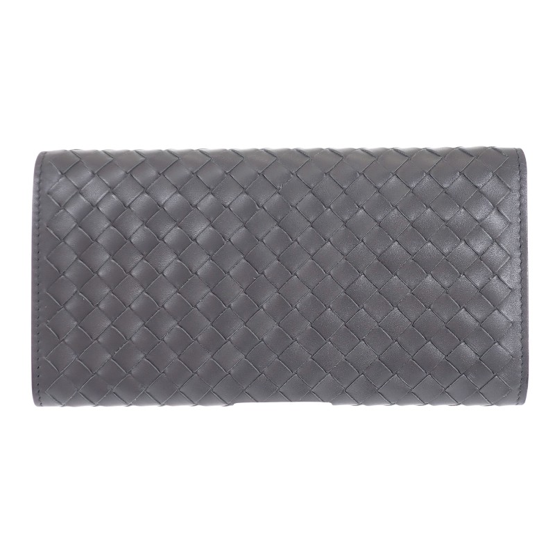 ボッテガヴェネタ BOTTEGA VENETA ロングウォレット 156819 二つ折り 長財布 イントレチャート グレー メンズ 付属品付き【中古】【ABランク】|ISEYA ONLINE 店