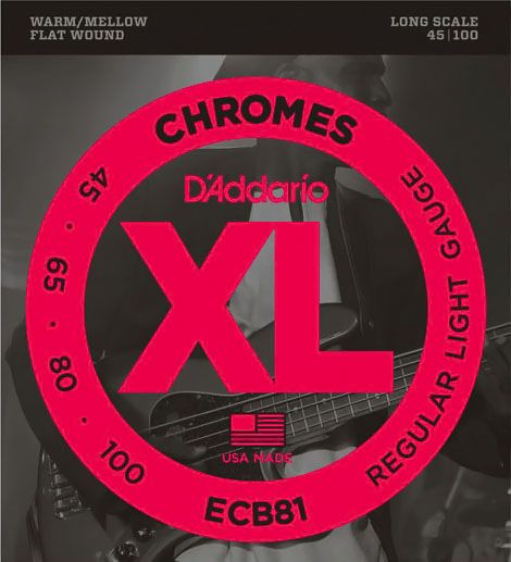 D'Addario / Chromes Flat Wound ECB81 Regular Light 45-100 Long Scale エレキベース弦 フラットワウンド 【福岡店】