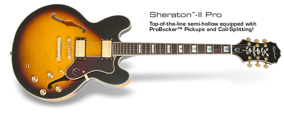 おしゃれ】 Epiphone Sheraton II Pro Vintage Sunburst エピフォン