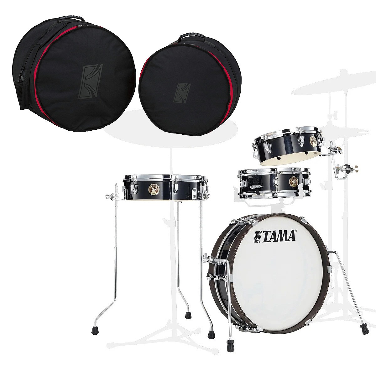 TAMA LJK48P-HBK Club-JAM Pancake Kit 純正ケース(DSS48LJP)セット