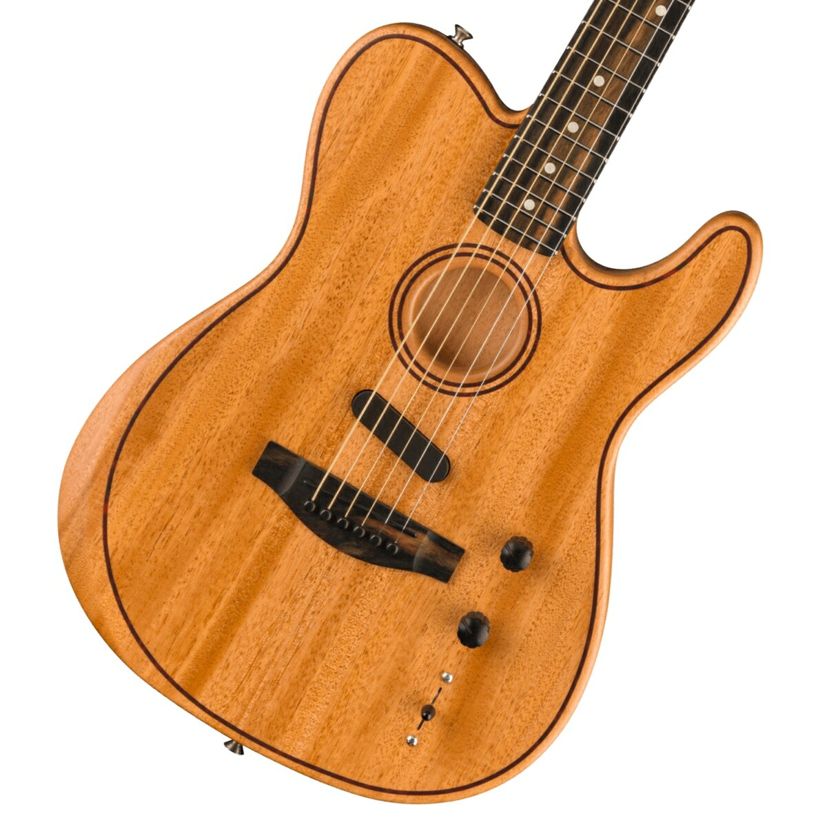 Fender / American Acoustasonic Telecaster All-Mahogany Ebony Fingerboard Natural 【池袋店】【YRK】 フェンダー アコスタソニック エレアコ エレクトリックピックアップ USA製 マホガニートップ エボニー指板 ５ウェイスイッチ USB充電 FE1225ギグバッグ付属