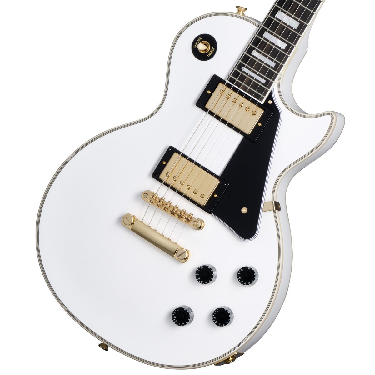 《未展示在庫あり》《特典付き》Epiphone / Inspired by Gibson Custom Les Paul Custom Alpine White w/USピックアップ490R/498T搭載 【池袋店】 エピフォン by ギブソンカスタム エレキギター レスポール・カスタム 白カスタム ハードケース付属