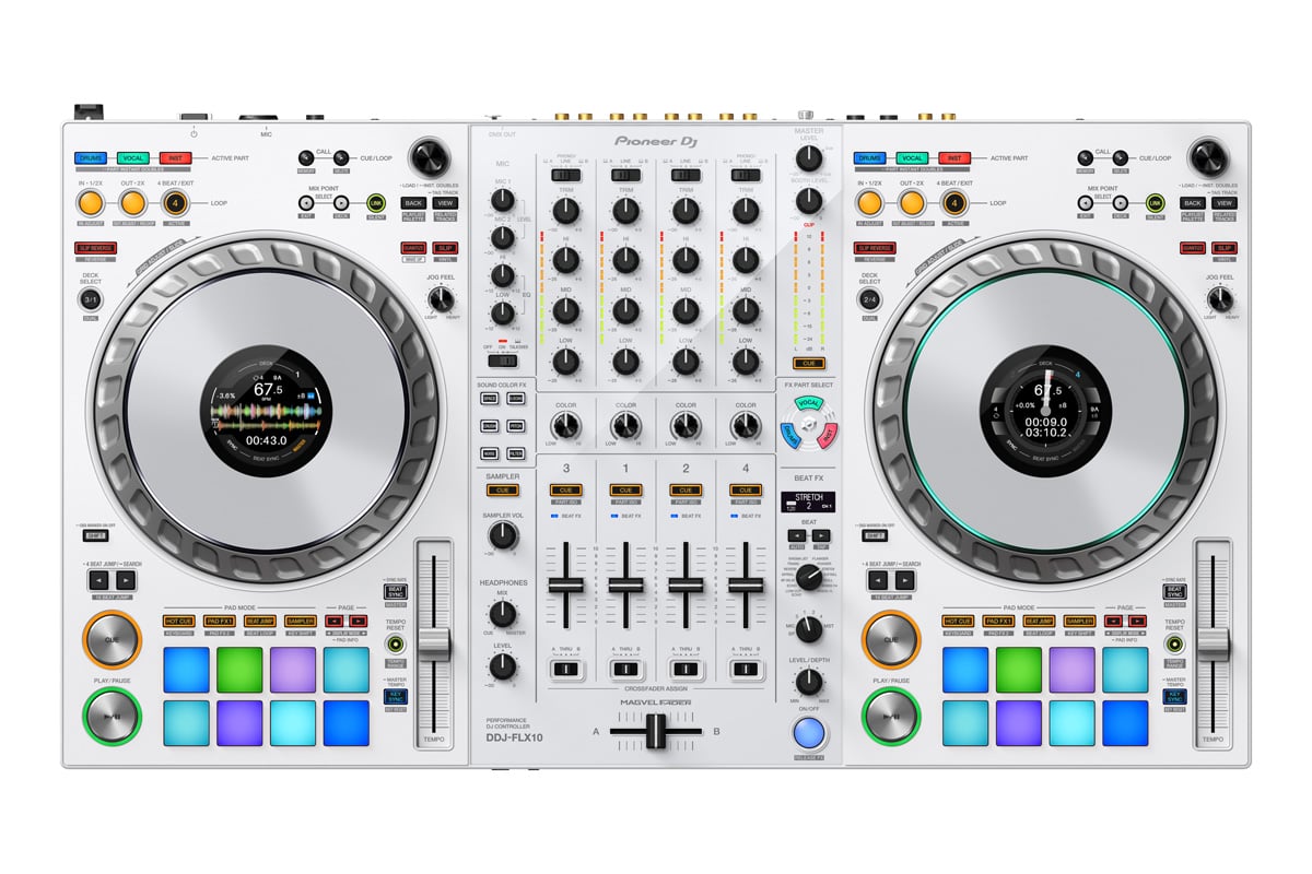 Pioneer DJ パイオニア / DDJ-FLX10-W rekordbox・Serato DJ Pro対応4ch DJコントローラー（お取り寄せ商品）【渋谷店】
