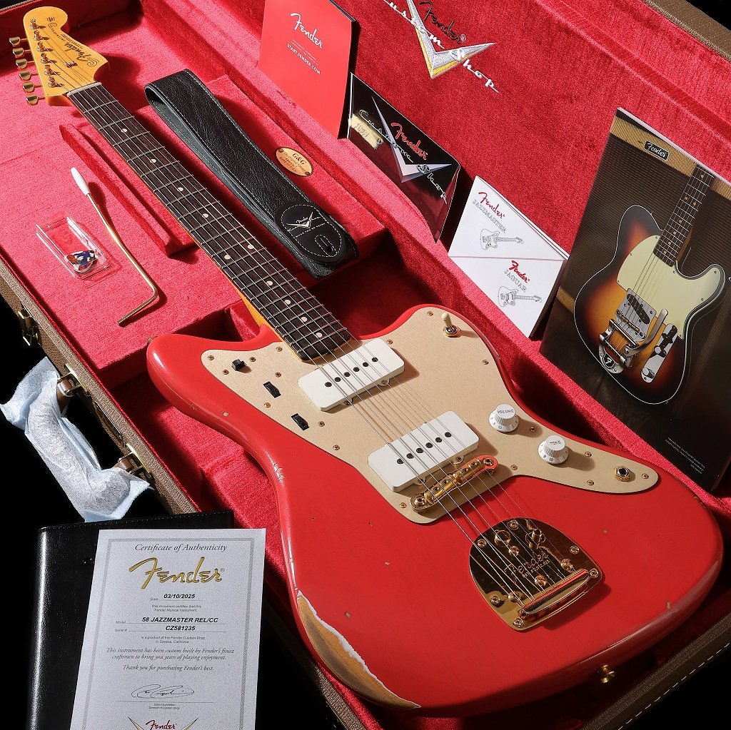 Fender Custom Shop / Custom Built 1958 Jazzmaster Relic Faded Fiesta Red【S/N CZ581235】【御茶ノ水本店】【アウトレット】