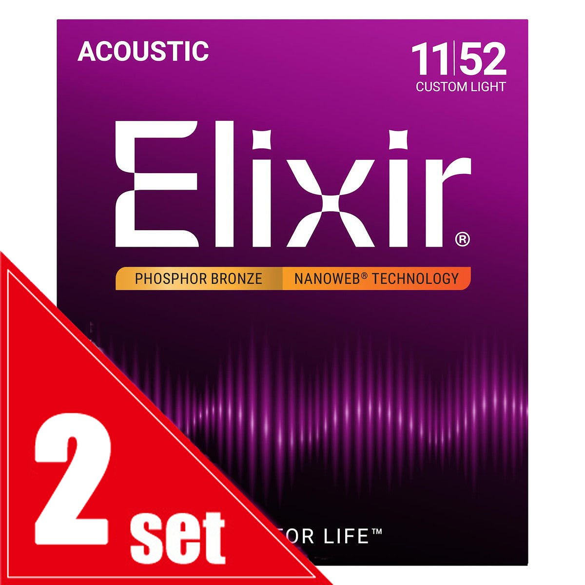 Elixir / NANOWEB with ANTI-RUST Phosphor Bronze #16027 Custom Light 11-52 2set アコギ弦 【横浜店】