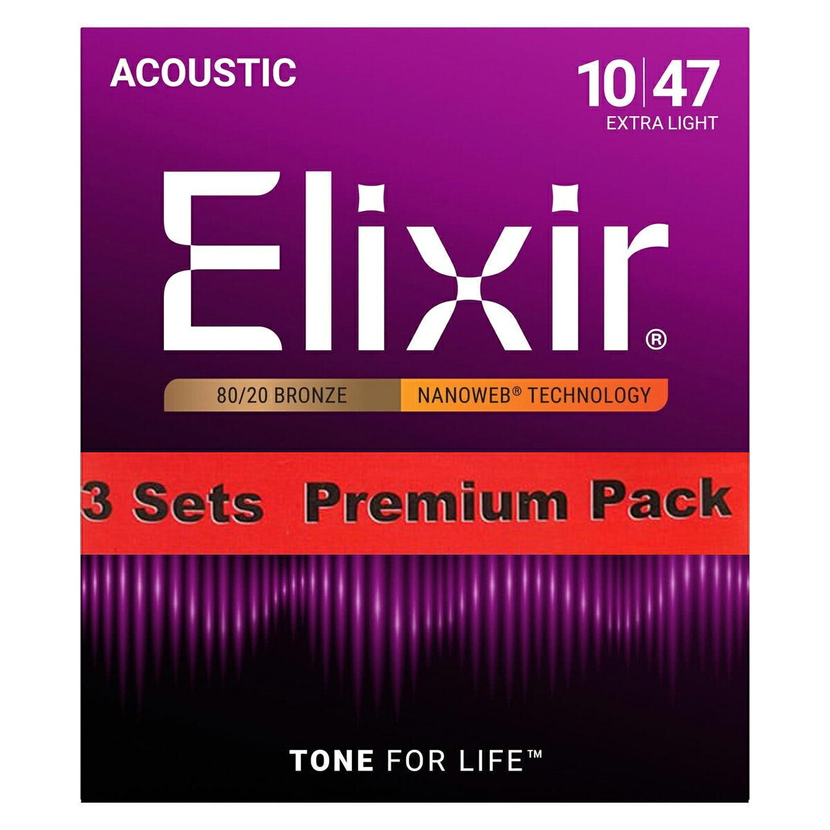 Elixir / 11002-3P Extra Light Acoustic 80/20 Bronze with NANOWEB Coating エリクサー 弦 ナノウェブ 【福岡店】