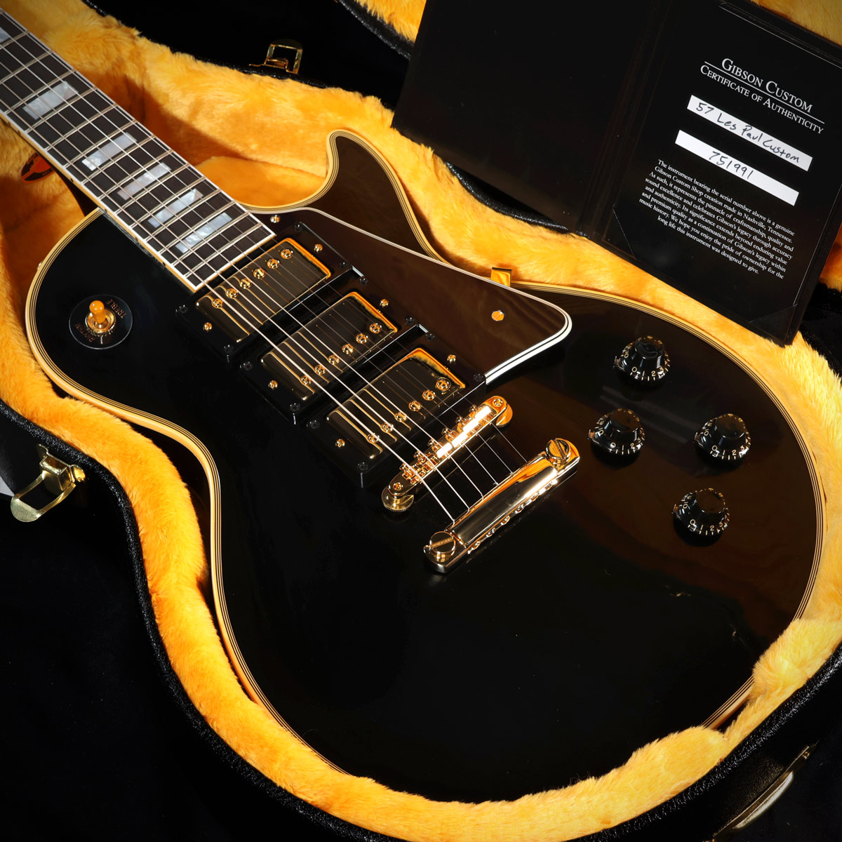 Gibson Custom / 1957 Les Paul Custom Reissue 3-Pickup VOS Ebony (重量 3.97kg)【S/N:751991】【福岡店】