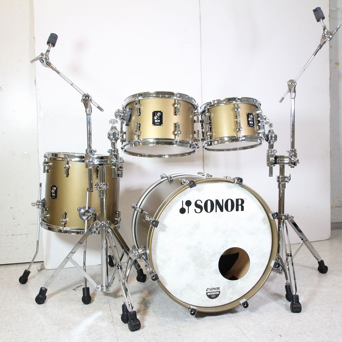【中古】SONOR / SQ1 20/10/12/14 4pcs Drumkit Satin Gold Metalic ソナー ドラムセット 【池袋店】|イシバシ楽器 17Shops