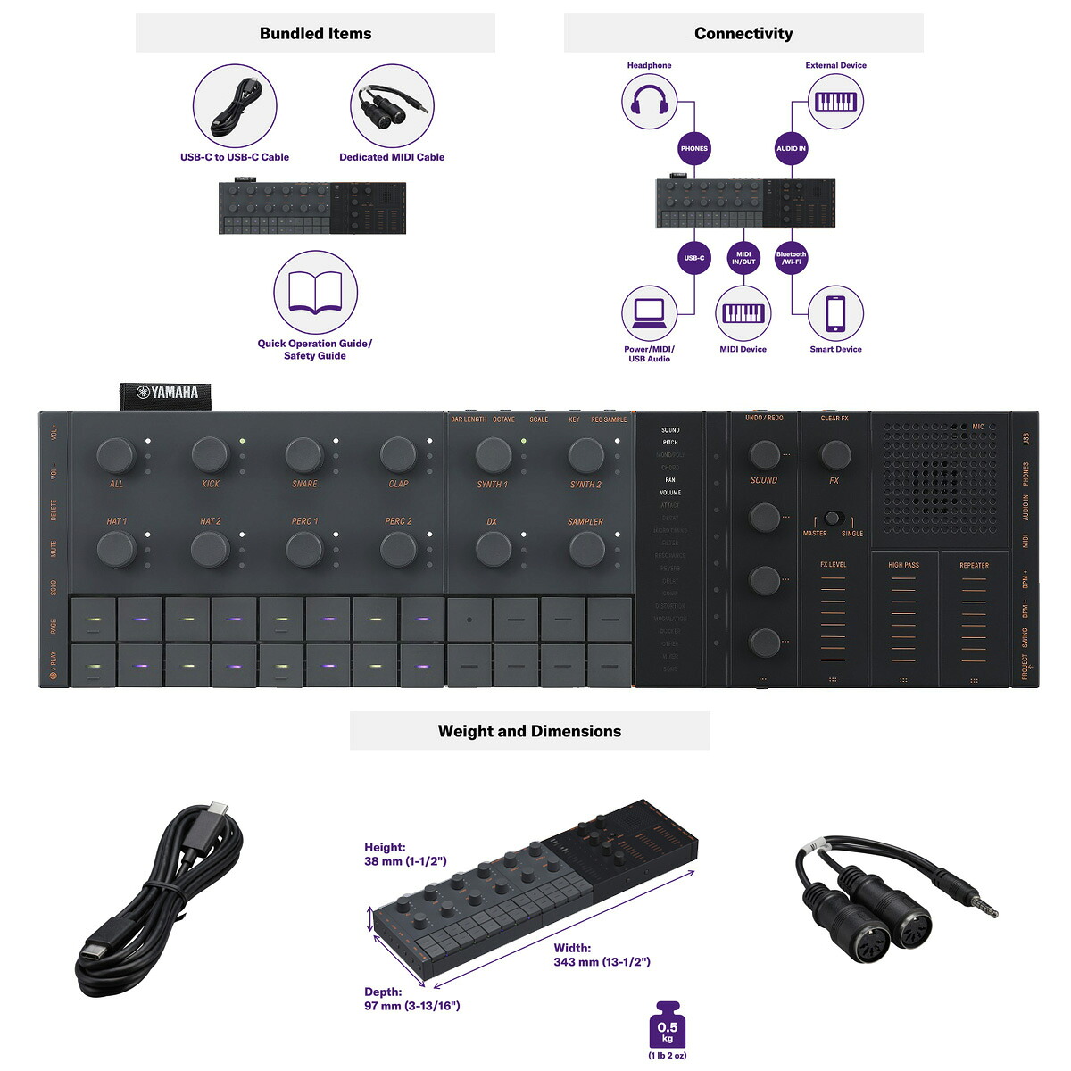 YAMAHA ヤマハ / SEQTRAK BLACK ミュージックプロダクションスタジオ【PNG】｜イシバシ楽器　ＷＥＢ　ＳＨＯＰ