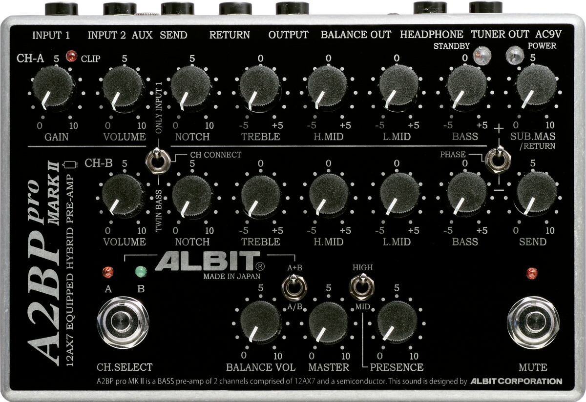 楽天市場】【new】ALBIT A1BP pro MARK II ベース用プリアンプ